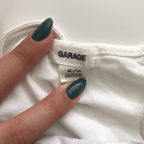 Garage M White Tank w/ Stripes - Picture 2 of 3